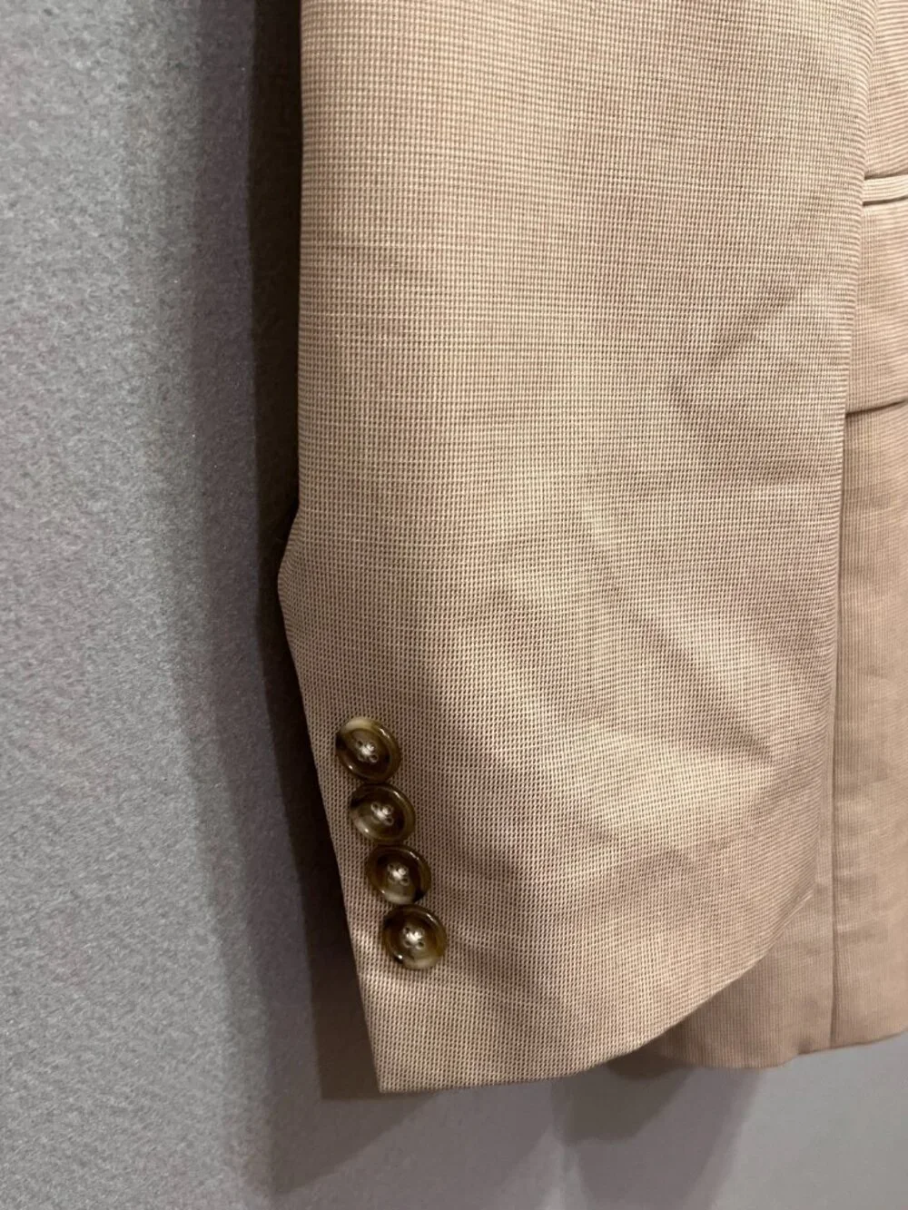 Jos. A. Bank Tailored Fit Cotton Wool Beige Tan Sportcoat Jacket, Size 42R